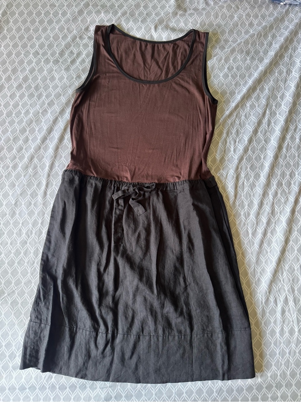 DKNY Vintage sleeveless cotton/linen-blend midi dress